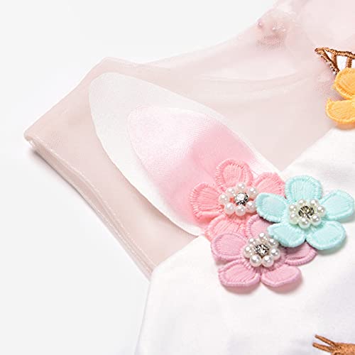 JerrisApparel Robe Licorne Filles Longueur Cheville Fête Princesse Déguisement (13-14 ans, Bleu) – vue 4