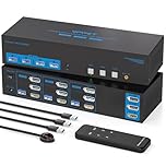 AILVLVNG 4K144Hz HDMI 2 Displayport KVM Switch 3 Monitors 3 Computers 8K USB 3.0 KVM Switcher Triple Screen for 3 Computer Share 3 Monitor and 4 USB 3.0 Ports Support Extended/Copy Mode