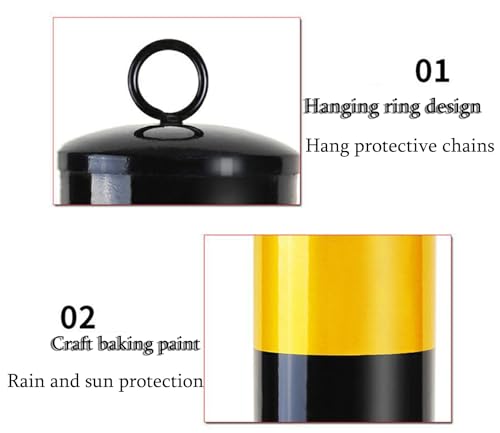 Safety Bollard Poste de amarração de segurança, postes de amarração de aço amarelo com fita reflexiv