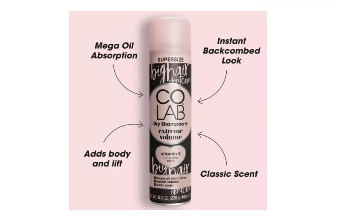 CO LAB Dry Shampoo Extreme Volume Supersize – Bergamot and Rose Scented 8.3oz ~ (Pack Of 1)