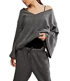 Free People Day Off Women's Pullover Washed Black Medium