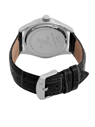 Image of Daniel Klein Men Analog Watch | Silver Case | Black Dial | Black Genuine Leather Strap | 42 mm | Water Resistant 5 ATM | DK.6.14206-1