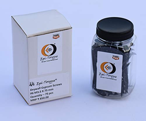 Image of Drywall Gypsum Black Screw Sharp Point Size #6 M3.5 X 75mm (Pack of 75 Pcs)