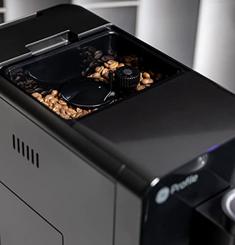 Image of GE Profile Automatic Espresso Machine | Brew in Less Than 90 Seconds | 20 Bar Pump Pressure for Balanced Extraction | Five Adjustable Grind Size Levels | WiFi Connected for Drink Customization | Black