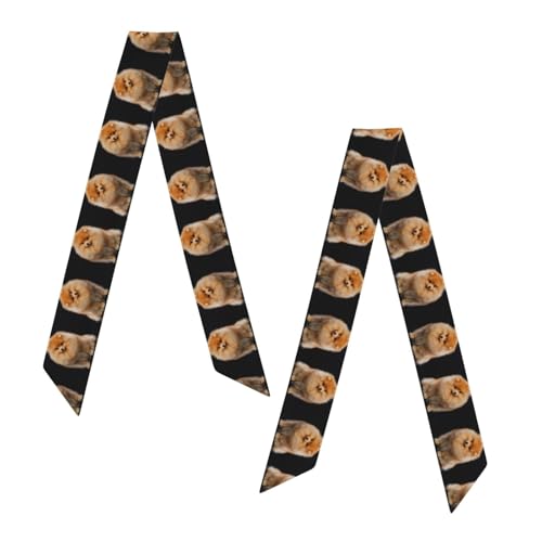YWSOTRE Pomeranian Hund Welpe süß, Halstücher, Halstuch-Stirnband, Damenmode-Schal