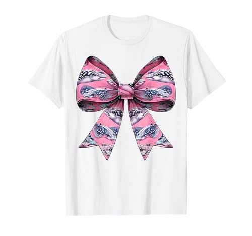 Coquette Bow Stingray Manta Ray Patrón Chica Mamá Rosa Camiseta