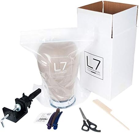 L7 MANNEQUIN 21"~23" Canvas Cork Block Mannequin Head for Display Style Dry Wig With Mount Hole (23")