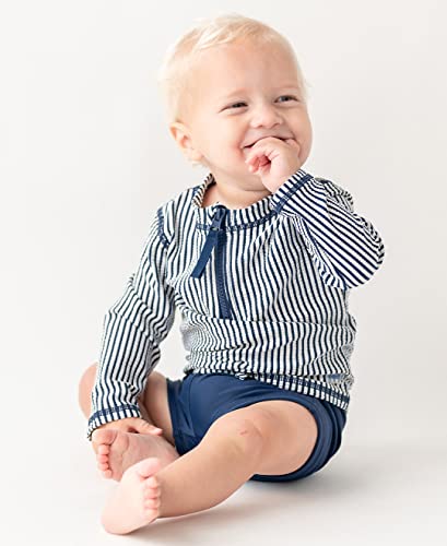 Image of RUGGEDBUTTS Baby /Toddler Boys Long Sleeve Rash Guard Swim Shirt w /UPF 50+