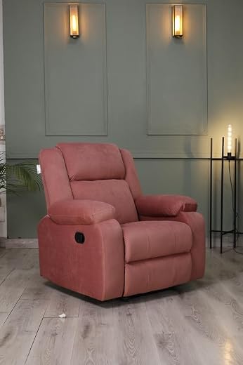 Solis Royale Suede Fabric Recliner 1 Seater Sofa Chair for Living Room Bedroom Home Office | Relaxyard Non Rocking and Rev...