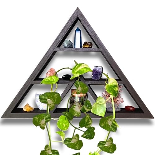 Arago Triangle Shelf for Crystals & Healing Stones Display Floating
