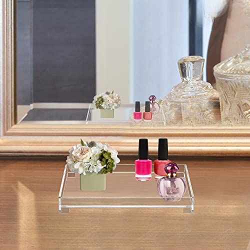 Delipply AT001 Vanity Bathroom Tray, Acrylic Rectangle Decorative Catchall Organizer Storage Tray thumb #3