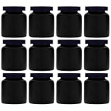 Flaschenland 12er Set 270 ml Steinzeugtopf schwarz matt aus Keramik mit passendem Stülpdeckel ideal für Fermentation Vorratshaltung und Aufbewahrung