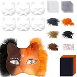 Fabriqués à partir de papier et de tissu, ces visages de chats blancs à peindre avec bande élastique s'adaptent à la plupart des visages et conviennent aux adultes et aux enfants.