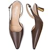 Mostrin Brown Kitten Slingback Heels for Women Low... #3
