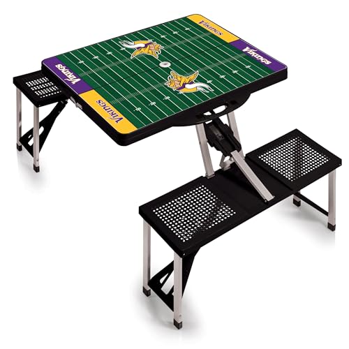 Image of PICNIC TIME NFL Picnic Table Portable Folding Table with Seats and Umbrella