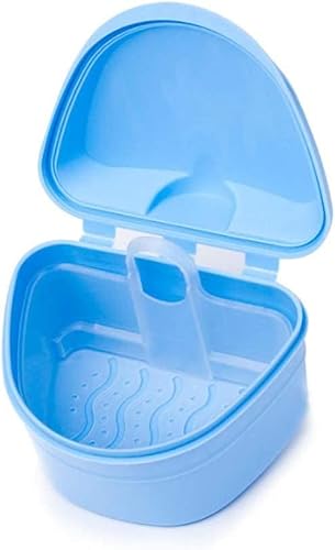 Y-Kelin Denture And Retainer Cleanning Set Denture Cleaning Case And Denture Brush (Blue) #TOP4