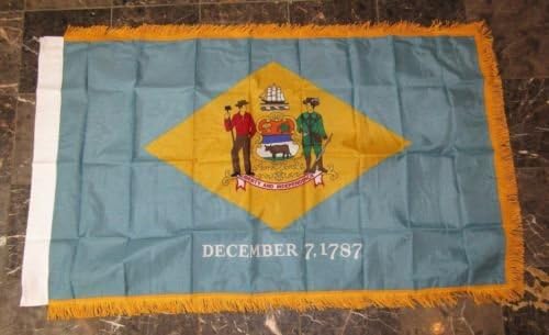 They can be used indoors or outdoors.3x5 Delaware State Poly Nylon Sleeve w/Gold Fringe Flag 3'x5' Banner.The authentic design is based on information from official sources