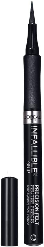 L'Oreal Paris Cosmetics Infallible Grip Precision Felt Eyeliner, Smudge Resistant, Long Lasting Waterproof Eyeliner, Black, Black, 0.03 fl oz