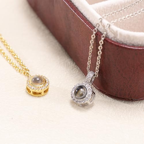 DayOfShe Personalized Necklaces for Women Bridesmaid Gifts Photo Projection Necklace with Picture Inside Bubble Necklace Wedding Gifts2
