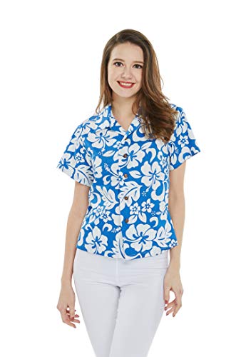 Image of Hawaii Hangover Family Matching Clothes, Classic Vintage Hibiscus Blue | Family matching Hawaiian outfits, Classic Vintage Hibiscus Blue, 100% cotton, machine washable, tropical floral print, luaus