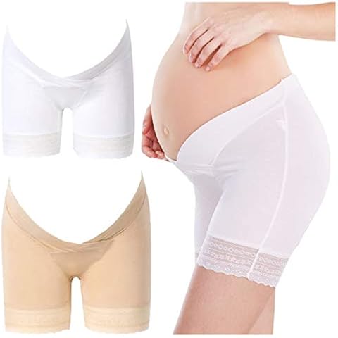 Fauhsto Maternity Underwear Pregnant Women Breathable Panties Under The Bump Safety Underpants Pregnancy Shorts V-Type Low Wasit Knickers Underpants 2Pack Cover
