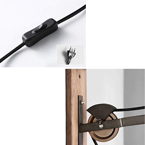 Lámpara de pared retro aplique de luz con polea para lectura de noche en salón 6