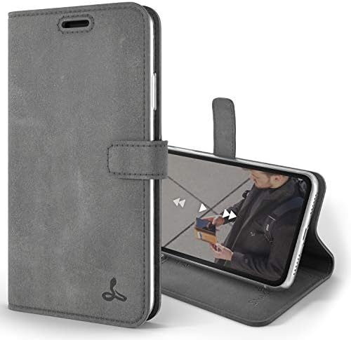 Snakehive iPhone XR Vintage Wallet || Genuine Leather Wallet Phone Case || Real Leather with Viewing Stand & 3 Card Holder || Flip Folio Cover with Card Slot (Brown)