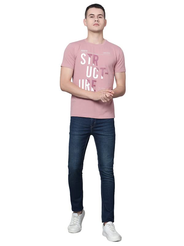 Image of Cantabil T-Shirt for Men l Breathable & Soft with Color Fastness Regular Fit Round Neck Cotton Blend Fabric Solid Pattern