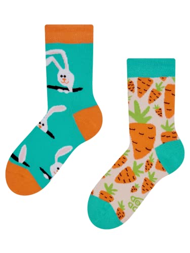 Dedoles Socken Kinder Mädchen Jungen Baumwolle viele lustige Designs Weihnachtssocken 1 Paar Tiger Frosch Farbe Mehrfarbig Motiv Kaninchen mit Karotten Gr. 27-30