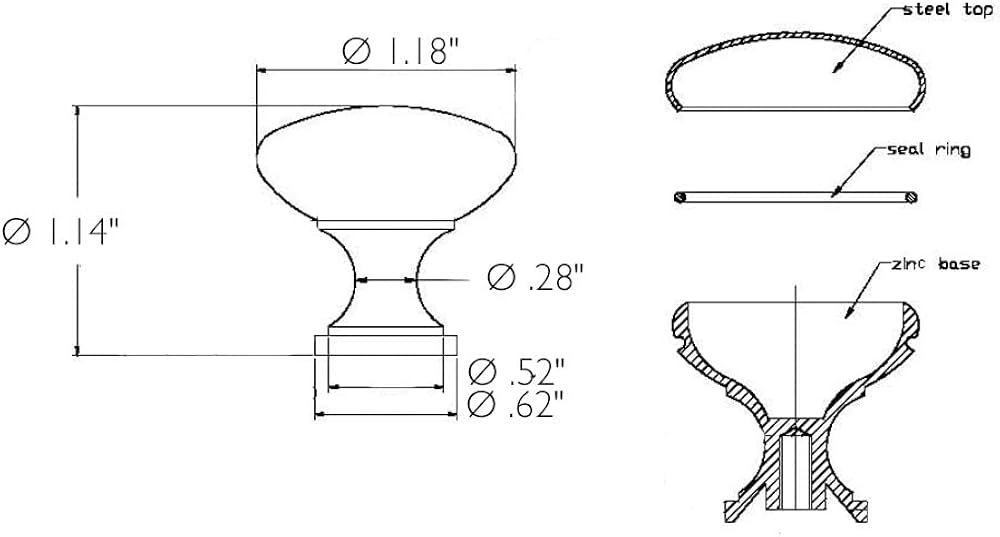 Amazon.co.jp: Design House Hardware 564617 キャビネットノブ 1.25
