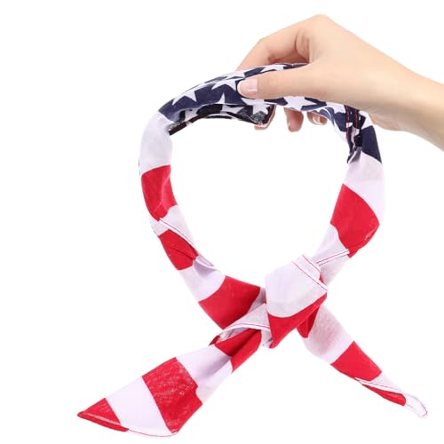 AKOOSY 4 Sztuki Usa Flag Bandana Headband Unisex Patriotic Head Wrap Scarf for Independence Day Outdoor Adventure Apparel Accessories