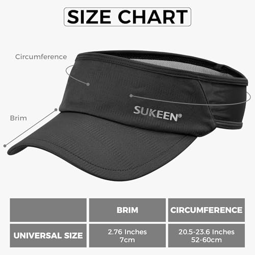 Image of Sukeen 2 Pack Sports Sun Visor Women Men Lightweight Packable Stretchy Visor Hat for Golf, Tennis, Running