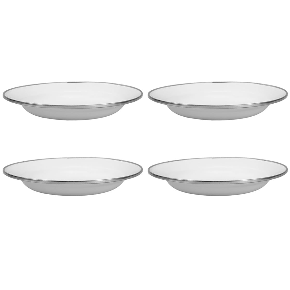 Assiettes à dessert émail blanc avec plateau épais résistant pour service de table