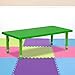 Flash Furniture 24''W x 48''L Rectangular Green Plastic Height Adjustable Activity Table