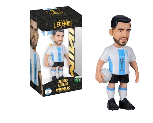 MINIX - Football Legends - Coppa del Mondo delle Leggende #114 - Argentina - Agüero - Personaggio da collezione 12 cm