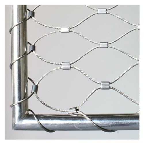 VXHCS Acero Inoxidable Red de Cuerda, Valla de Protección de Escalera 8cm/1.5mm Red de Seguridad para Balcón Red Malla Metálica Acero Jardín(1x21m/3.3x68.9ft)