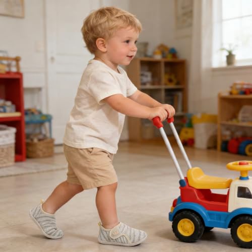 Image of FEETCITY Baby Boys Girls First Walking Shoes Infant Sneakers Crib Shoes Breathable Lightweight Slip On Shoes