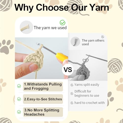 Utook Crochet Kit for Beginners, 4-Pack Crochet Animal Kit,Crochet Kits for Beginners Adults, with Instructional Videos and Paper tutorials, Handmade Crafts, Holiday Gifts (Cat Family) - Image 4