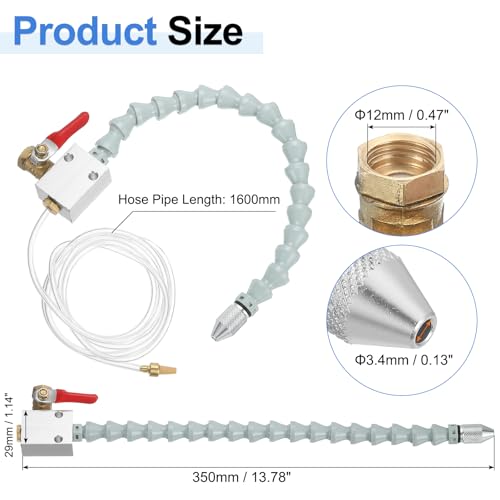 QUARKZMAN Nebelkühlschmiermittelsprüh-System, 350mm Gravurkühlungssprühmaschine mit Schlauchrohr für Kühlmaschine CNC-Drehmaschine Fräsen Bohren