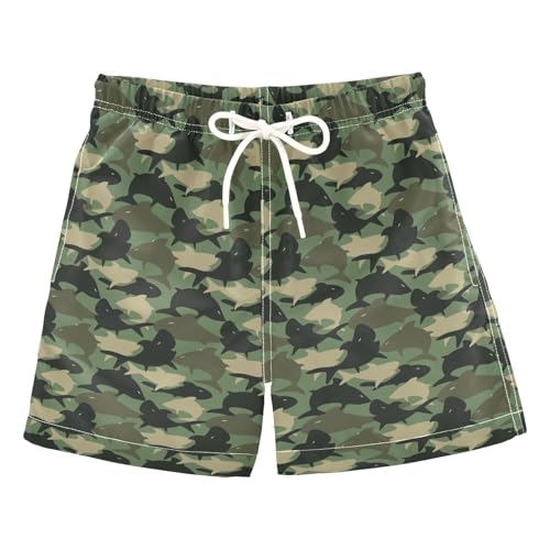 Boys Swim Trunks 2-12 Years Board Shorts Little Boys Camouflage Shark Quick Dry Beach Swimwear Shorts
