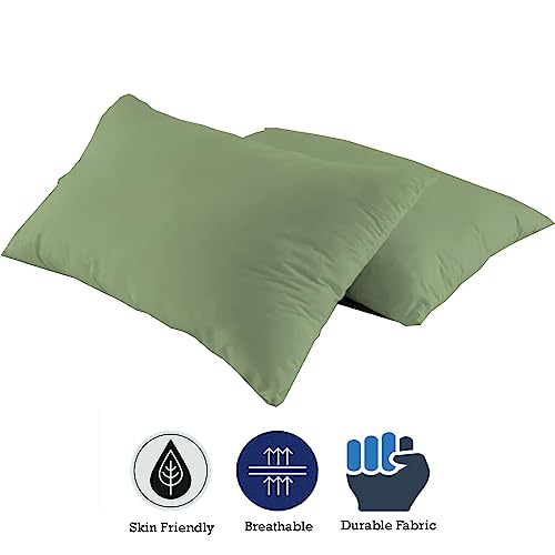 Image of Microfiber Pillow Set of 2 for Sleeping - 16x24 Inches, Sage