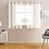 Besonderes Design: Jeder Voile Gardine hat 8 Metallösen, deren Innendurchmesser 4 cm beträgt. Mit 8 Metallösen kann man die Ösenschals einfach an Gardinenstange aufhängen und schieben.