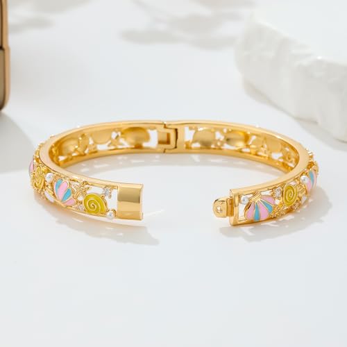 Image of Ethlyn Gifts for little girls Gold Plated Colorful Openable Kids Baby Girls Bangles Bracelets Birthday Gifts for 2years 4 years 5 years old girls