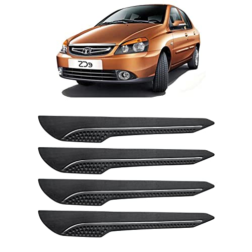 Image of AOSIS-Car Bumper Protector /Bumper Guard for Tata Indigo CS with Single Chrome Stripe (4-Pcs)
