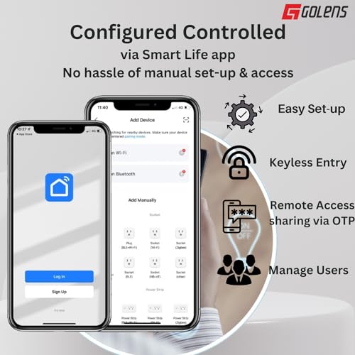 Image of Golens X65 Luxury Smart Door Lock | 8 Ways Unlocking |3D Face ID| Fingerprint | Mobile App | RFID Card | PIN | OTP | Mechanical Key |Camera Technology| Keyless Entry Digital Lock (2 Year Warranty)