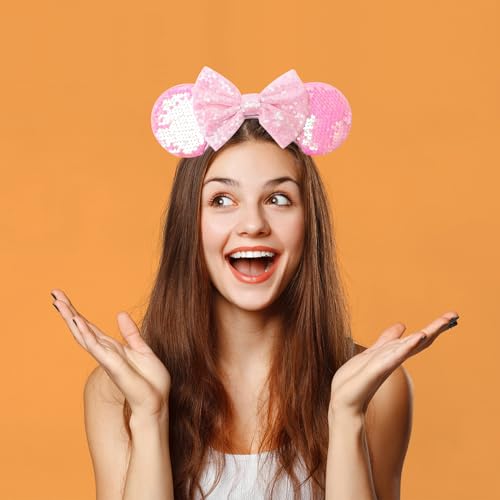 Image of DRESHOW Mouse Ears Bow Headbands Glitter Party Decoration Cosplay Costume for Women