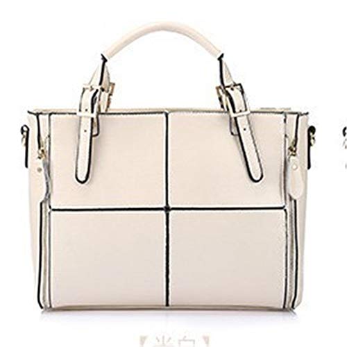 Sac à main de luxe femme en cuir véritable blanc avec anse rigide supérieure