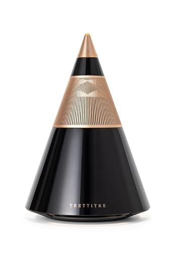 trettitre Bluetooth Tresound1 HiFi, Sonido Envolvente de 360° y Altavoz de Graves Profundos con Cuerpo de Madera Hecho a Mano, Altavoz de Fiesta para habitación Grande (Negro)