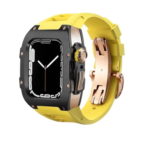 Boîtier de montre en métal Rm Style et bracelet chic pour Apple Watch 45mm