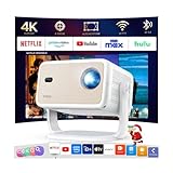 Smart Beamer 4K [Netflix Official Unterstützung & Electric Focus] YOTON Y7 Beamer 1080P Full HD 23000L WiFi Bluetooth, Auto Trapezkorrektur 50% Zoom Video Projektor Heimkino